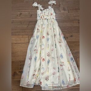 Chic Floral Maxi Dress with Bow Straps